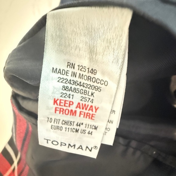 Topman Men’s Tartan Plaid Blazer Jacket–Red & Navy–Size 44R (US)–Statement Piece - Picture 8 of 9